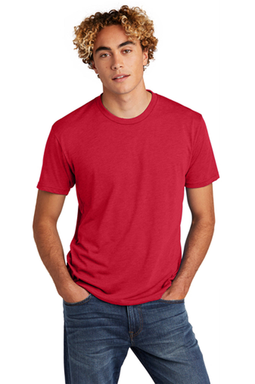 Next Level Mens Jersey Short Sleeve Crewneck T-Shirt Red Front