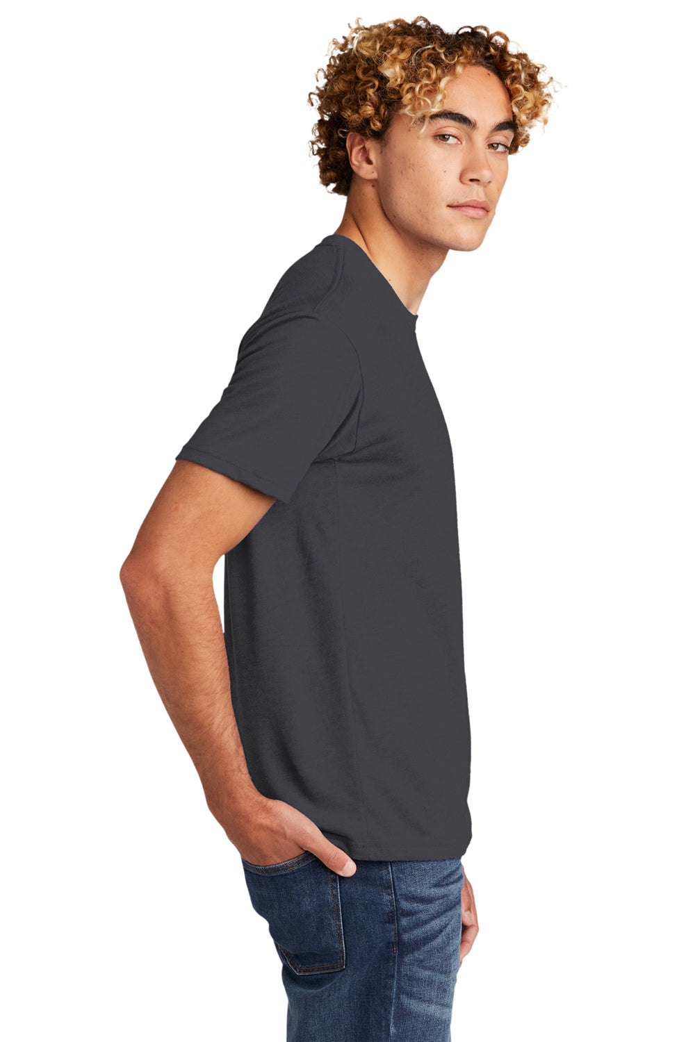 Next Level NL6010/6010 Mens Jersey Short Sleeve Crewneck T-Shirt Graphite Grey Side