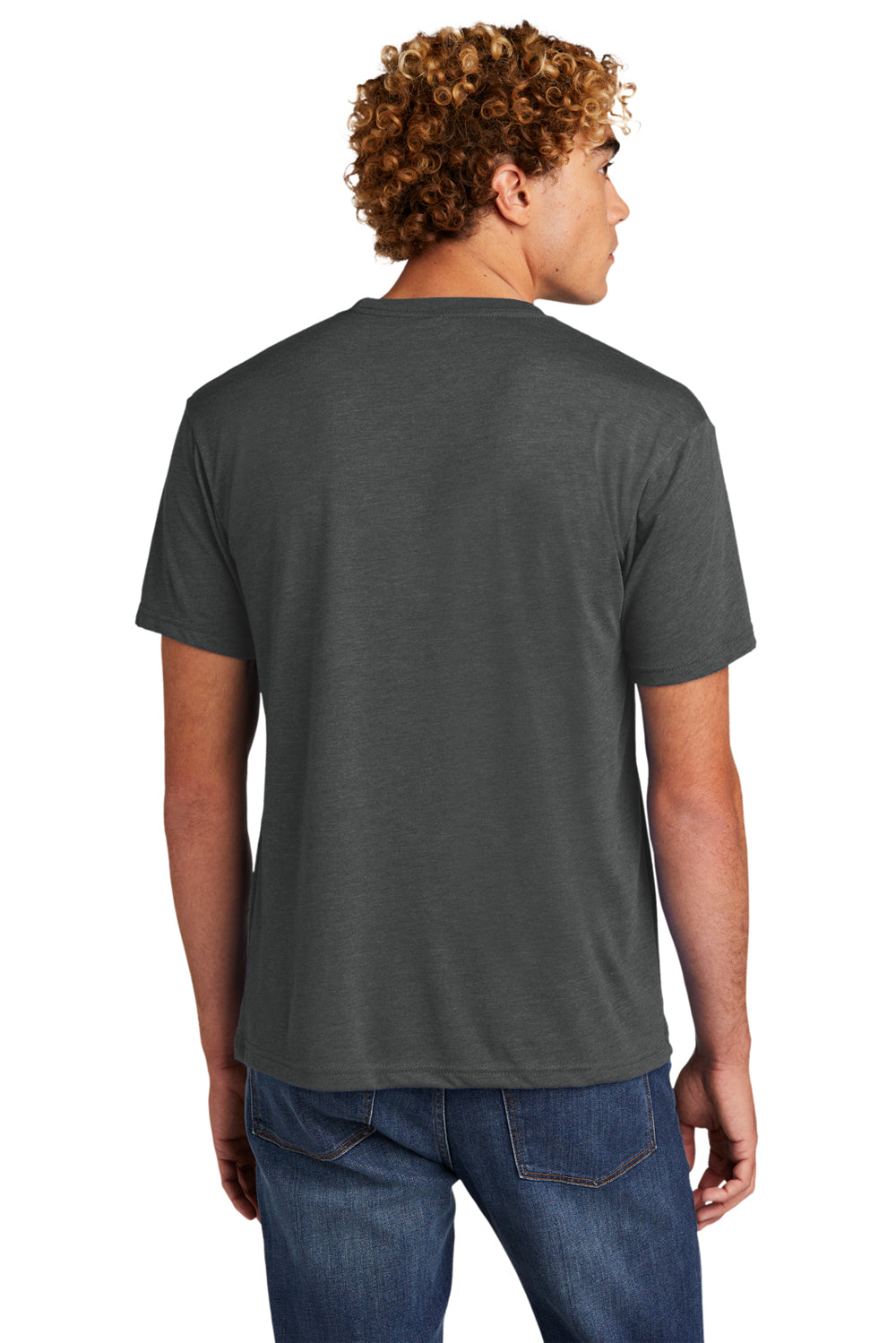 Next Level NL6010/6010 Mens Jersey Short Sleeve Crewneck T-Shirt Vintage Heavy Metal Grey Back