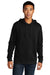 Next Level Mens Fleece Hooded Sweatshirt Hoodie Black On Black Front