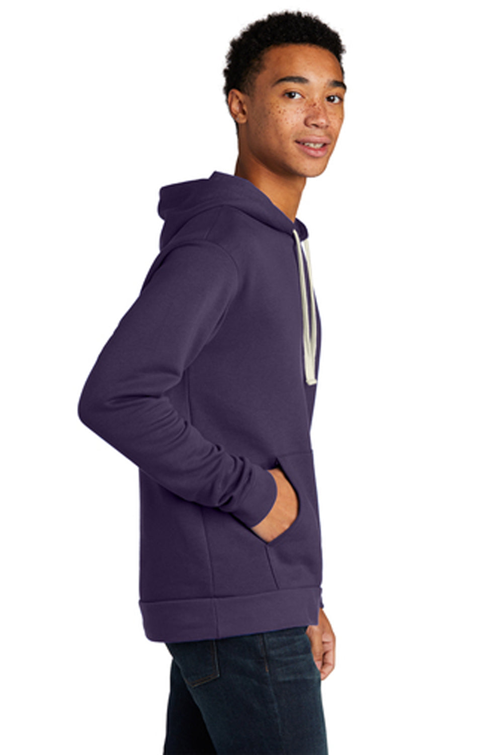 Next Level Mens Fleece Hooded Sweatshirt Hoodie Galaxy Purple Side