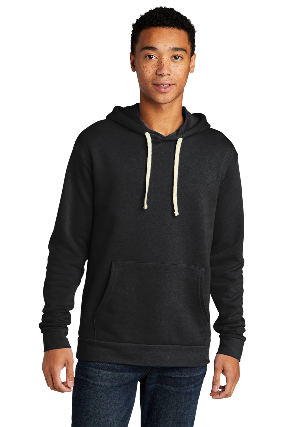 Next Level NL9303/9303 Mens Fleece Hooded Sweatshirt Hoodie Graphite Black Front