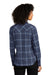 Port Authority LW672 Ombre Plaid Long Sleeve Button Down Shirt True Navy Blue Back