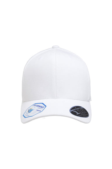 Flexfit 110C Mens Moisture Wicking Adjustable Hat White Front
