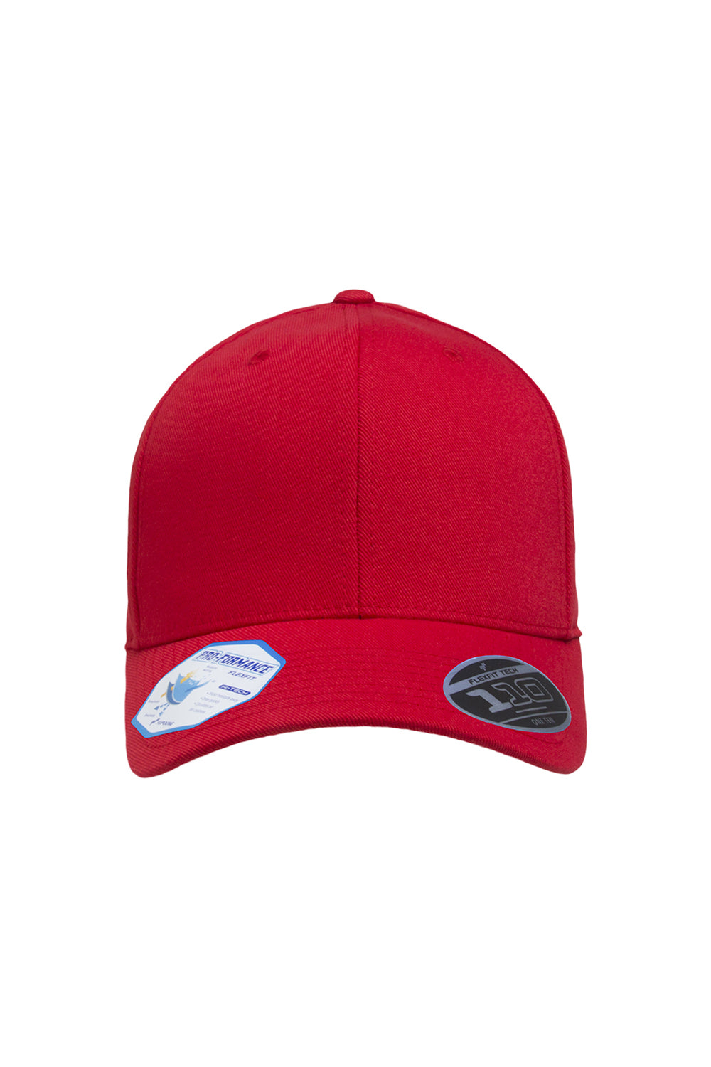 Flexfit 110C Mens Moisture Wicking Adjustable Hat Red Front