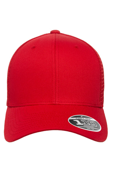 Flexfit 110M Mens Mesh Trucker Hat Red Front