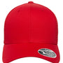 Flexfit Mens Mesh Snapback Trucker Hat - Red