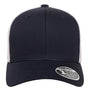 Flexfit Mens Mesh Adjustable Hat - Navy Blue/White - NEW
