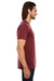 Threadfast Apparel 115A Mens Cross Dye Short Sleeve Crewneck T-Shirt Black Cherry Red Side