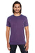 Threadfast Apparel 115A Mens Cross Dye Short Sleeve Crewneck T-Shirt Berry Purple Front