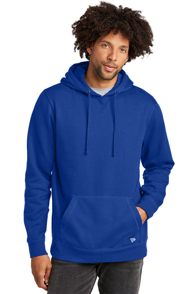 New Era NEA550 Mens Comeback Fleece Hooded Sweatshirt Hoodie Royal Blue Front