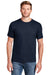 Hanes 5180/518T Mens Beefy-T Short Sleeve Crewneck T-Shirt Heather Navy Blue Front
