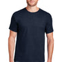 Hanes Mens Beefy-T Short Sleeve Crewneck T-Shirt - Heather Navy Blue