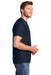 Hanes 5180/518T Mens Beefy-T Short Sleeve Crewneck T-Shirt Heather Navy Blue Side