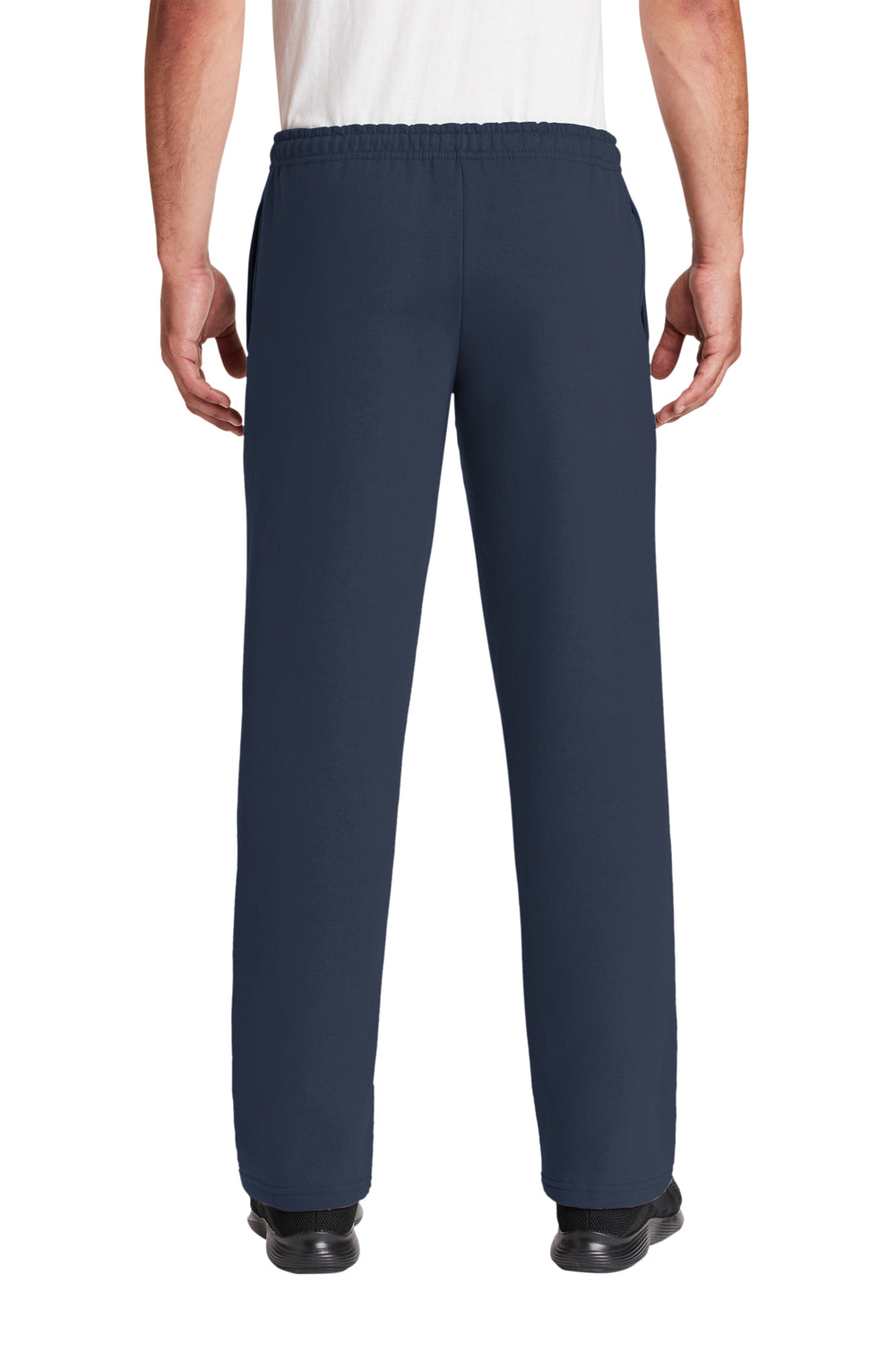 Gildan 12300 DryBlend Open Bottom Sweatpants w/ Pocket Navy Blue Back