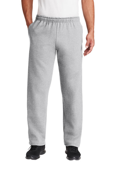 Gildan 12300 DryBlend Open Bottom Sweatpants w/ Pocket Sport Grey Front