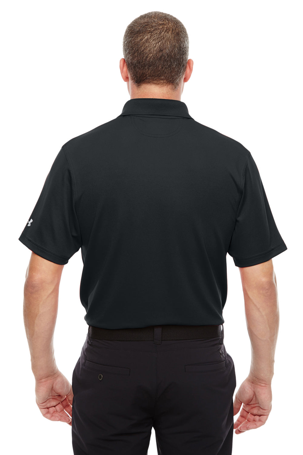 Under Armour 1261172 Mens Corp Performance Snag Resistant Short Sleeve Polo Shirt Black Back