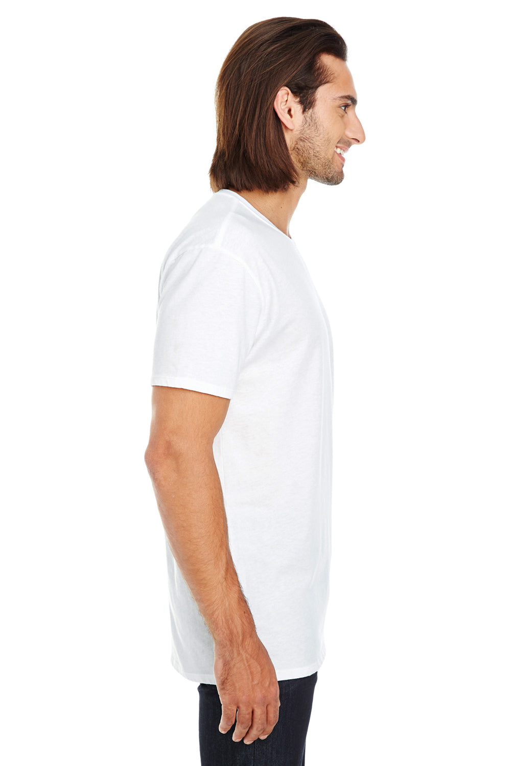 Threadfast Apparel 130A Mens Short Sleeve Crewneck T-Shirt White Side