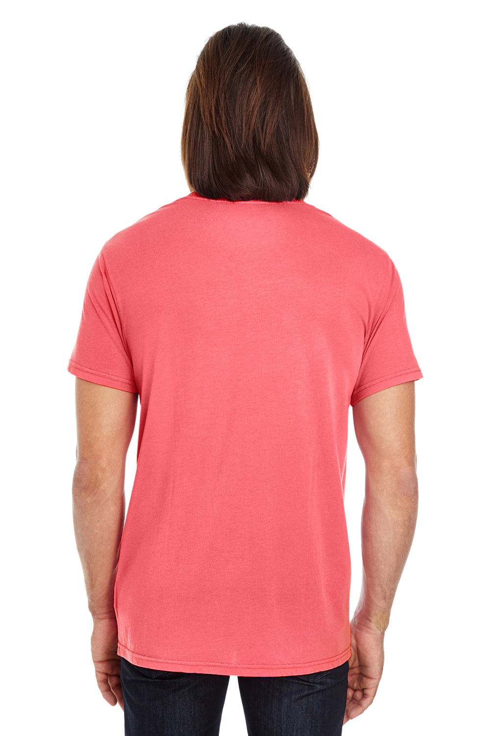 Threadfast Apparel 130A Mens Short Sleeve Crewneck T-Shirt Red Back