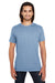 Threadfast Apparel 130A Mens Short Sleeve Crewneck T-Shirt Denim Blue Front