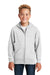 Jerzees 993B/993BR Youth NuBlend Fleece Full Zip Hooded Sweatshirt Hoodie Ash Grey Front