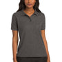 Port Authority Womens Silk Touch Wrinkle Resistant Short Sleeve Polo Shirt - Heather Charcoal Grey