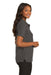 Port Authority L500 Womens Silk Touch Wrinkle Resistant Short Sleeve Polo Shirt Heather Charcoal Grey Side