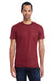 Threadfast Apparel 140A Mens Liquid Jersey Short Sleeve Crewneck T-Shirt Cardinal Red Front