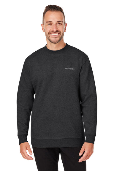 Columbia 1411601 Mens Hart Mountain Long Sleeve Crewneck Sweater Black Front