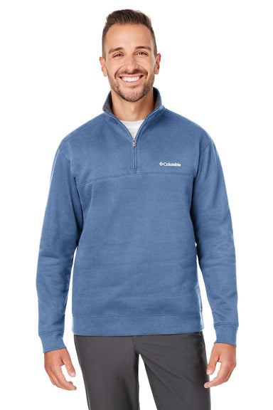 Columbia 1411621 Mens Hart Mountain Long Sleeve 1/4 Zip Sweater Heather Carbon Front