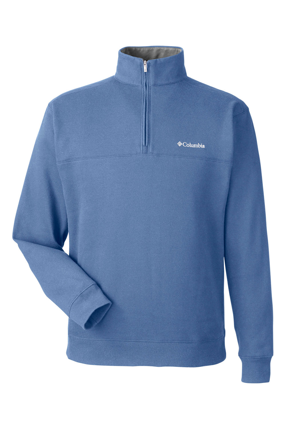 Columbia 1411621 Mens Hart Mountain Long Sleeve 1/4 Zip Sweater Heather Carbon Flat Front