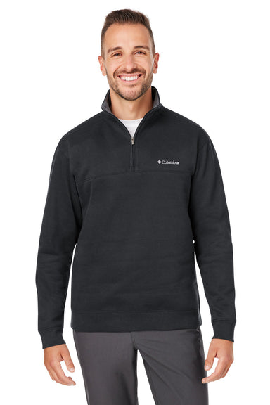 Columbia 1411621 Mens Hart Mountain Long Sleeve 1/4 Zip Sweater Black Front