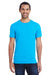 Threadfast Apparel 152A Mens Short Sleeve Crewneck T-Shirt Turquoise Blue Front