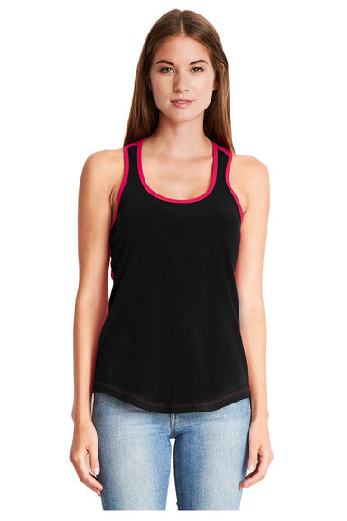 Next Level 1534 Womens Ideal Tank Top Black/Red Front