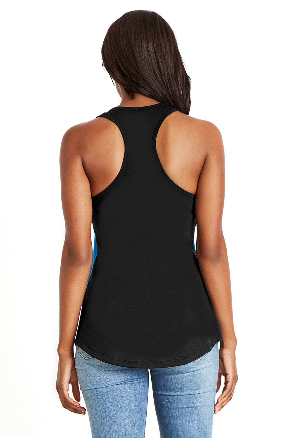 Next Level 1534 Womens Ideal Tank Top Turquoise Blue/Black Back