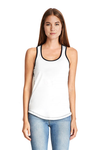 Next Level 1534 Womens Ideal Tank Top White/Black Front