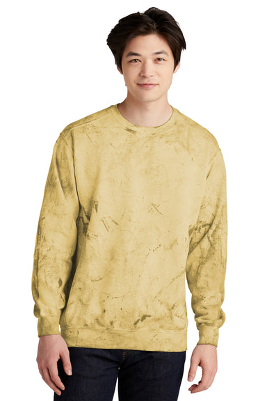 Comfort Colors 1545 Color Blast Crewneck Sweatshirt Citrine Yellow Front
