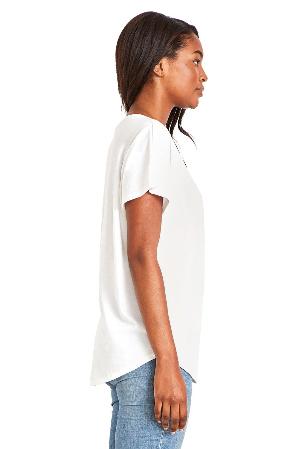 Next Level 1560 Womens Ideal Dolman Short Sleeve Crewneck T-Shirt White Side