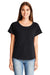 Next Level 1560 Womens Ideal Dolman Short Sleeve Crewneck T-Shirt Black Front
