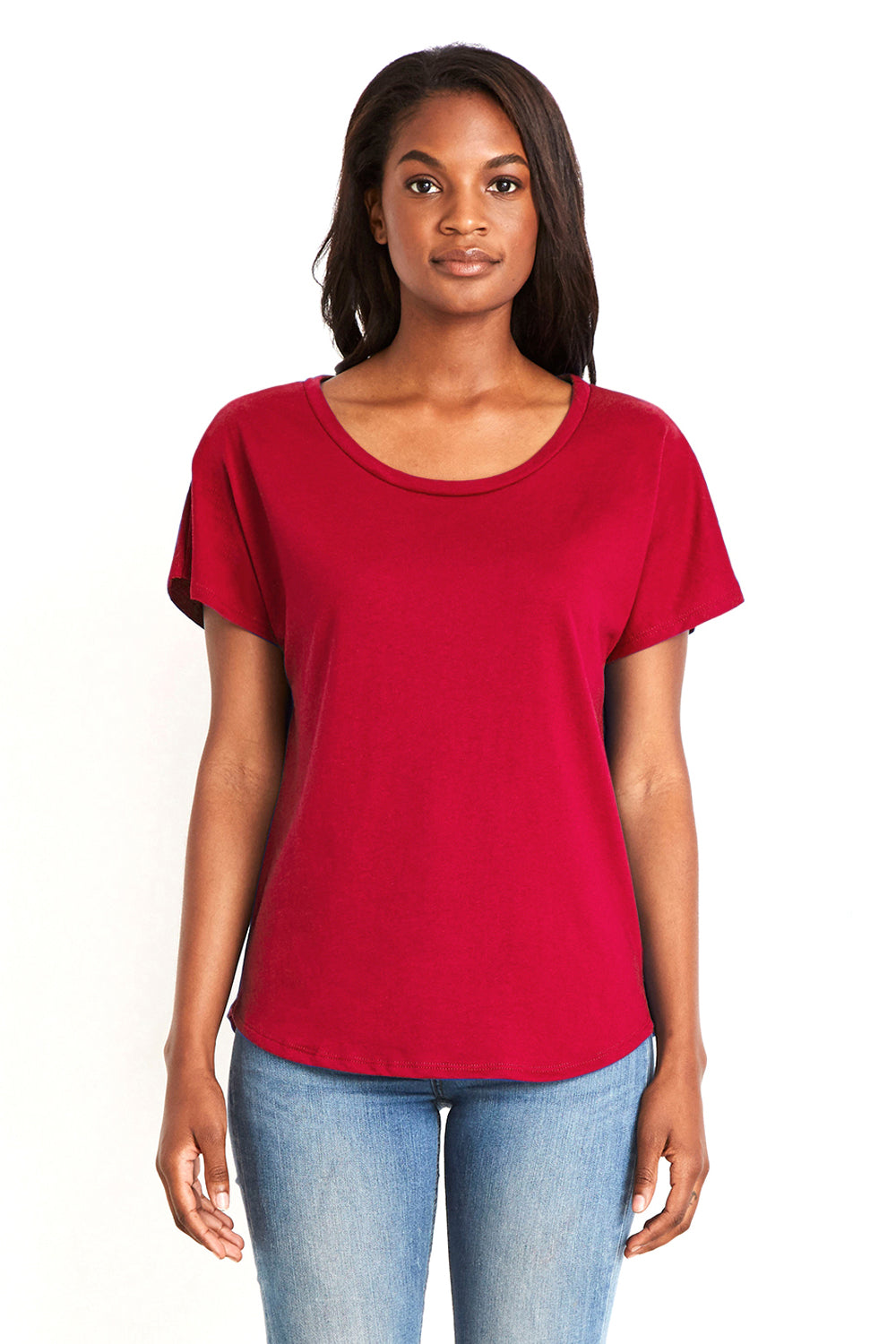 Next Level 1560 Womens Ideal Dolman Short Sleeve Crewneck T-Shirt Red Front