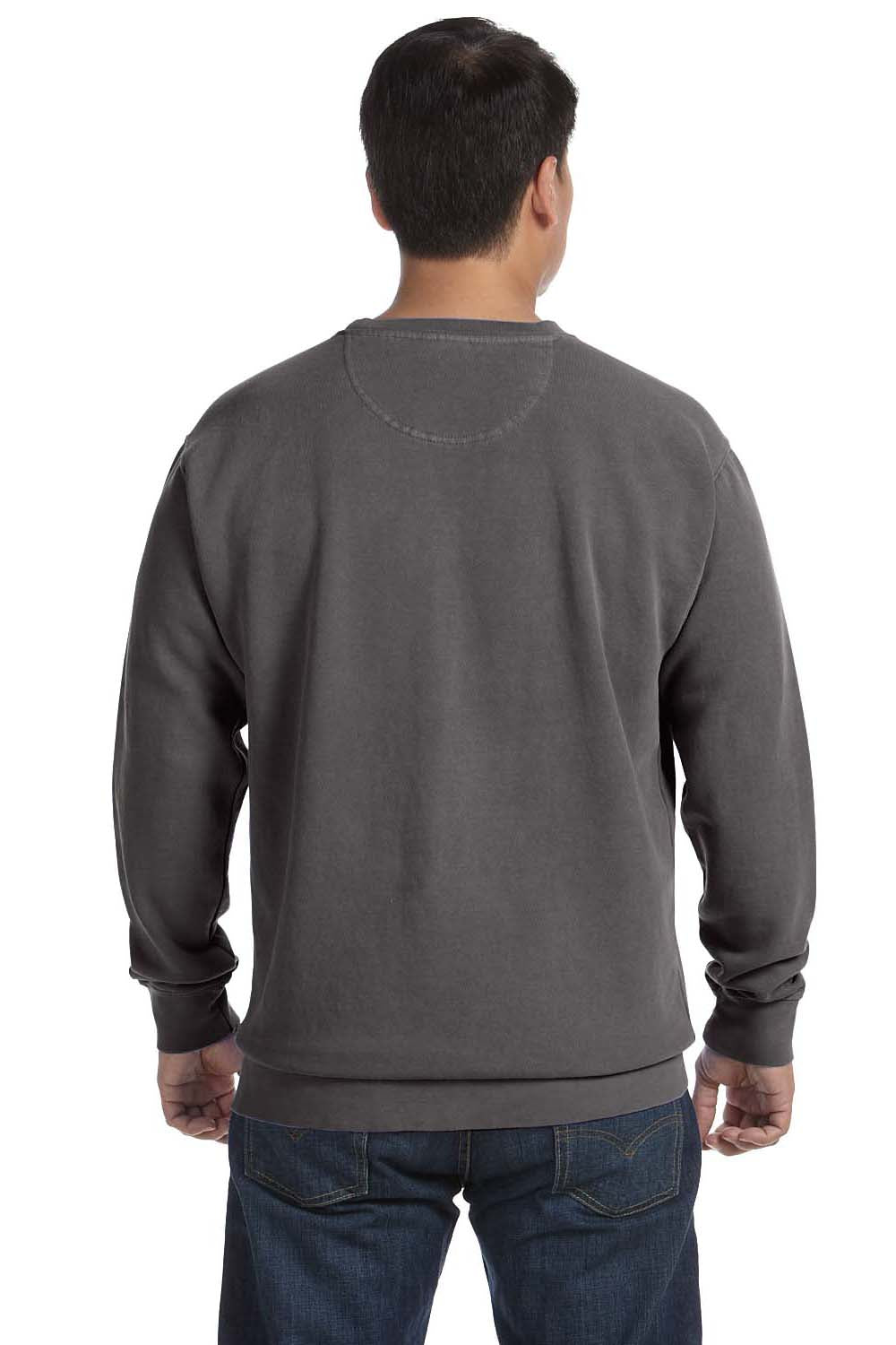 Comfort Colors 1566 Mens Crewneck Sweatshirt Pepper Grey Back