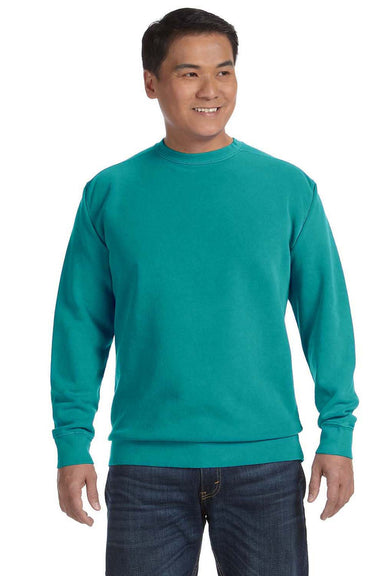 Comfort Colors 1566 Mens Crewneck Sweatshirt Seafoam Green Front