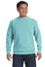 Comfort Colors 1566 Mens Crewneck Sweatshirt Chalky Mint Blue Front