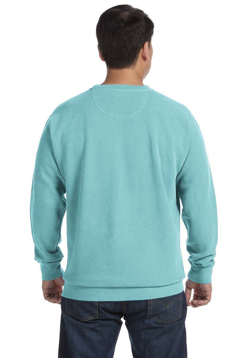 Comfort Colors 1566 Mens Crewneck Sweatshirt Chalky Mint Blue Back