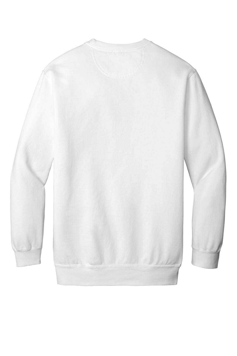 Comfort Colors 1566 Mens Crewneck Sweatshirt White Flat Back