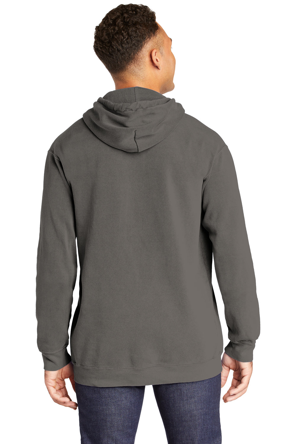Comfort Colors 1567 Mens Hooded Sweatshirt Hoodie Grey Back