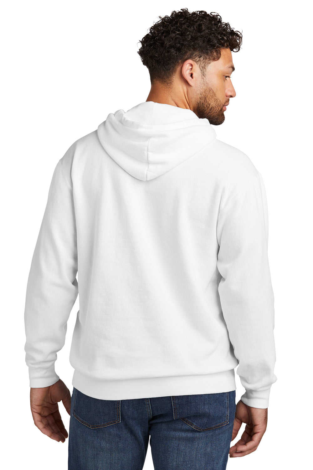 Comfort Colors Mens Hooded Sweatshirt Hoodie White Back
