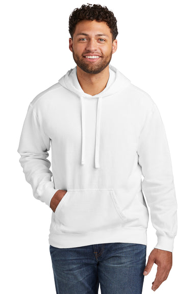Comfort Colors Mens Hooded Sweatshirt Hoodie White Front