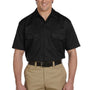 Dickies Mens Moisture Wicking Short Sleeve Button Down Shirt w/ Double Pockets - Black