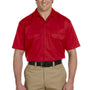Dickies Mens Moisture Wicking Short Sleeve Button Down Shirt w/ Double Pockets - Red - Closeout